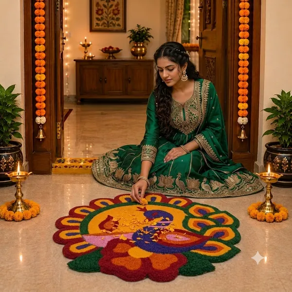 Rahodu_Handmade_Peacock_Rangoli_Mat_for_Floor_Decoration_|_Multicolor_Traditional_Home_Decor