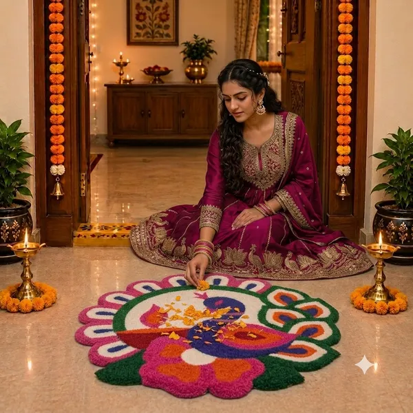 Rahodu_Handmade_Peacock_Rangoli_Mat_for_Floor_Decoration_|_Multicolor_Traditional_Home_Decor