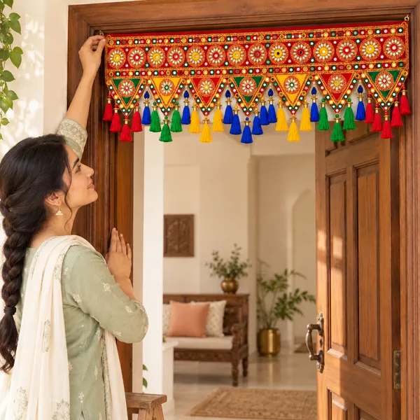 Rahodu_Handmade_Red_Mirror_Work_Toran_with_Multicolour_Tassels_|_Traditional_Embroidered_Door_Hanging_Bandhanwar_for_Diwali,_Wedding_&_Home_Decor