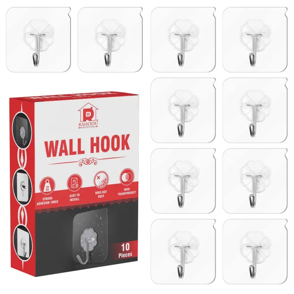 Rahodu_Strong_Adhesive_Sticky_Hook_For_Kitchen_&_Bathroom_Pack_of_10_(_Do_Not_Stick_On_Painted_wall_)