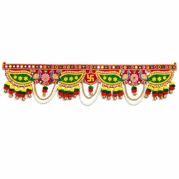 Rahodu_Traditional_Handmade_Door_Toran_for_Home_Entrance_|_Decorative_Bandarwal_with_Peacock_Design,_Mirrors,_Pearl_Chains_&_Hanging_Bells_|_Festive_Wall_Hanging_for_Diwali,_Navratri,_Wedding_&_Housewarming_Decor_Size_36_x_8