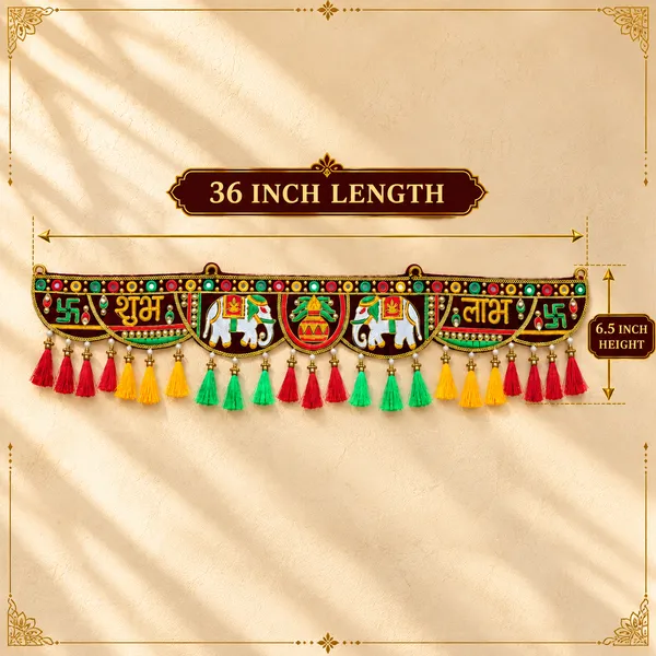 Rahodu_Traditional_Door_Toran_Bandhanwar_|_Shubh_Labh_Swastik_Toran_with_Kalash_Elephant_Design_|_Home_Entrance_Decoration