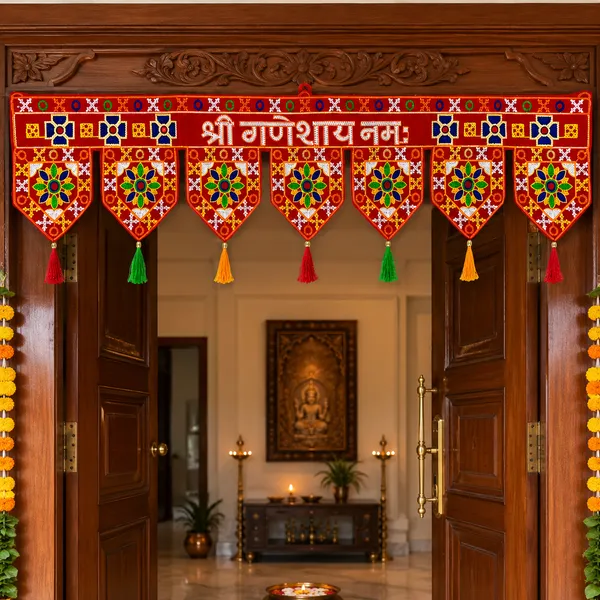 Red_Fabric_Festive_Ganesh_Toran_Door_Hanging