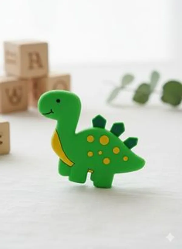 Baby_Silicone_Teether_Of_Bright_Green_Dianosor_Soft_Bpa_Free_0_24_Months_Teether