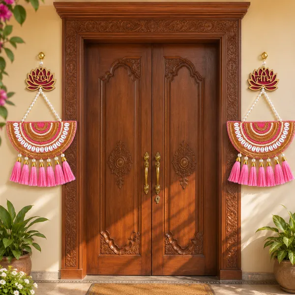 Pink_Fabric_Festive_Lotus_Embroidered_Wall_Hanging_Set