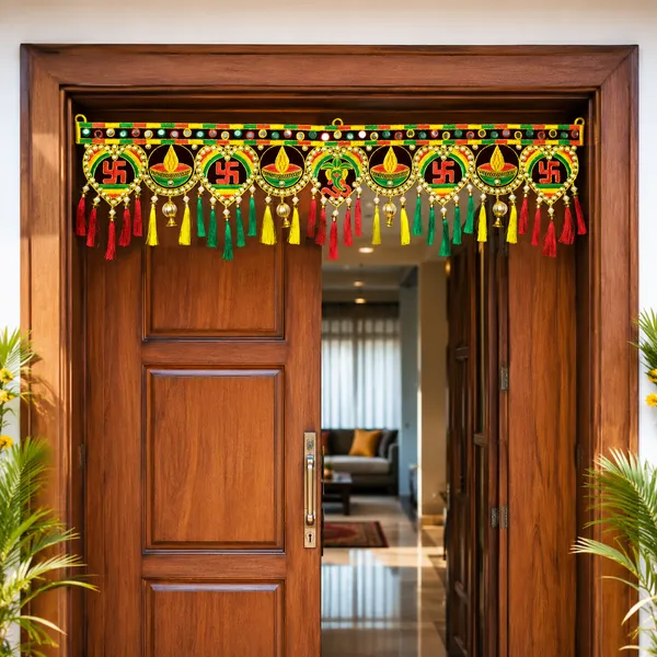 Rahodu_Traditional_Handmade_Shubh_Labh_Door_Toran_with_Swastik,_Diya_&_Ganeshh_Design_|_Decorative_Bandhanwar_for_Home_Entrance,_Pooja_Room_&_Festival_Decor_Size_36_x_9_Inch