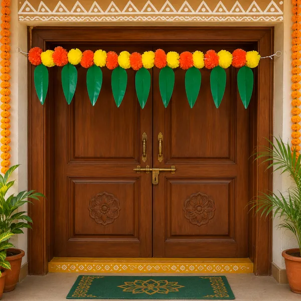 Rahodu_Traditional_Marigold_Flower_&_Mango_Leaf_Door_Toran_|_Decorative_Bandhanwar_Hanging_for_Main_Door,_Mandir,_Home_&_Festival_Decoration_|_Multicolor_|_36_x_8_Inch