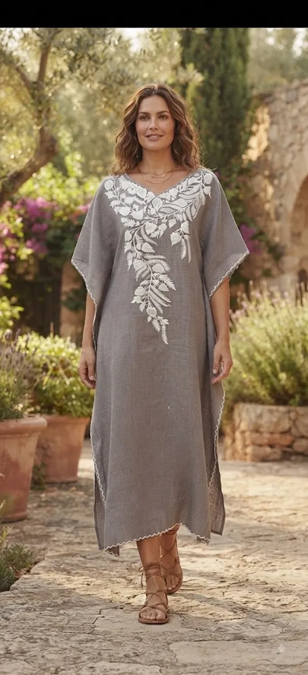 Grey_Cotton_Crush_Relaxed_Fit_Floral_Embroidered_Kashmiri_Kaftan_For_Women