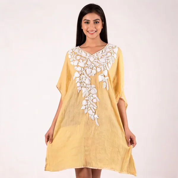 Yellow_Cotton_Crush_Relaxed_Fit_Floral_Embroidered_Kurta_For_Women