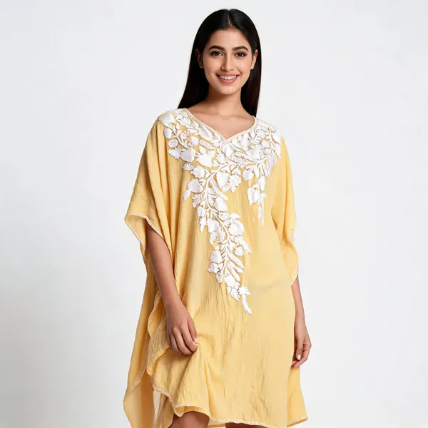 Yellow_Cotton_Crush_Relaxed_Fit_Floral_Embroidered_Kurta_For_Women