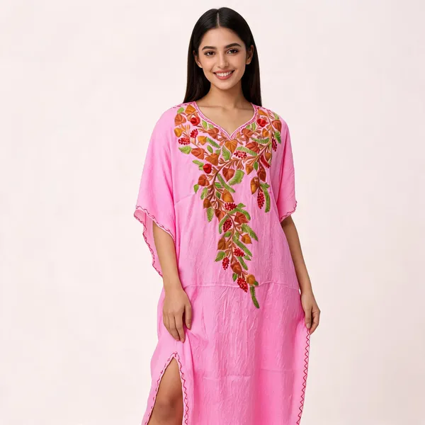 Pink_Cotton_Crush_Relaxed_Fit_Floral_Embroidered_Kurta_For_Women
