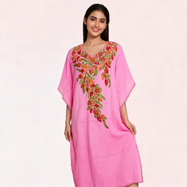 Pink_Cotton_Crush_Relaxed_Fit_Floral_Embroidered_Kurta_For_Women