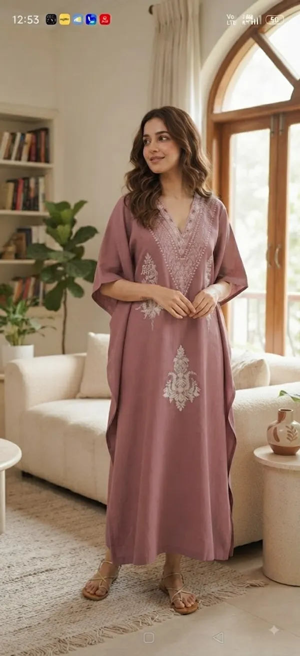 Mauve_Cotton_Relaxed_Fit_Embroidered_Kashmiri_Kaftan_For_Women