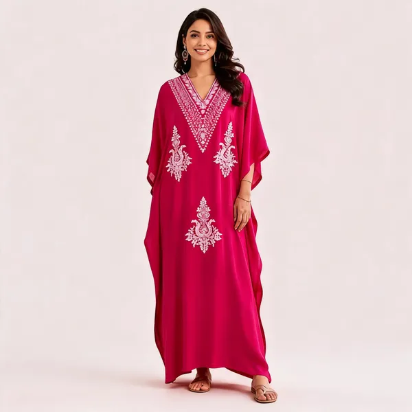 Magenta_Cotton_Relaxed_Fit_Embroidered_Kaftan_For_Women