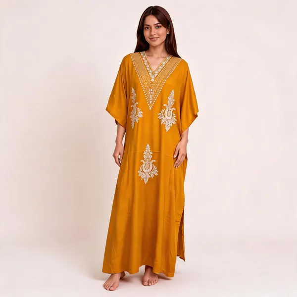 Mustard_Cotton_Relaxed_Fit_Embroidered_Kaftan_For_Women