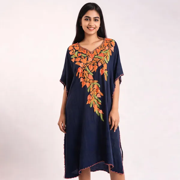 Navy_Blue_Cotton_Crush_A-Line_Floral_Embroidered_Kurti_For_Women