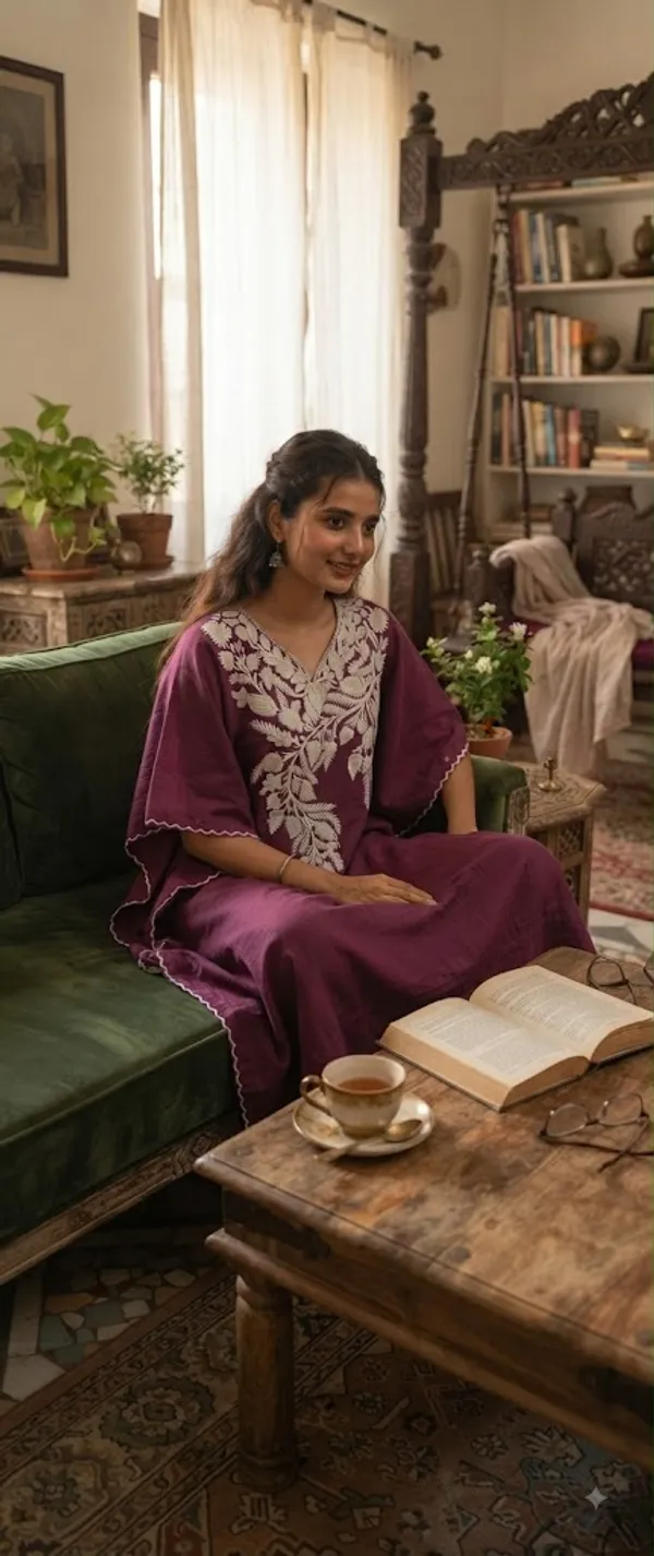 Maroon_Cotton_Crush_Straight_Fit_Floral_Embroidered_Kashmiri_Kaftan_For_Women