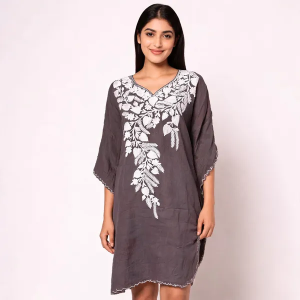 Grey_Cotton_Crush_Relaxed_Fit_Floral_Embroidered_Kurta_For_Women