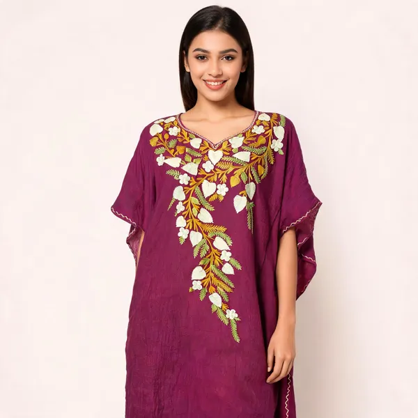 Purple_Cotton_Crush_Relaxed_Fit_Floral_Embroidered_Kaftan_For_Women