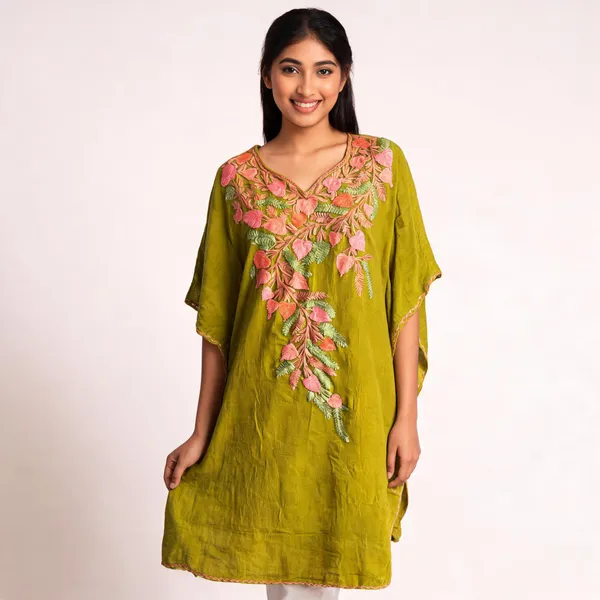Olive_Green_Cotton_Crush_Straight_Floral_Embroidered_Kurta_For_Women