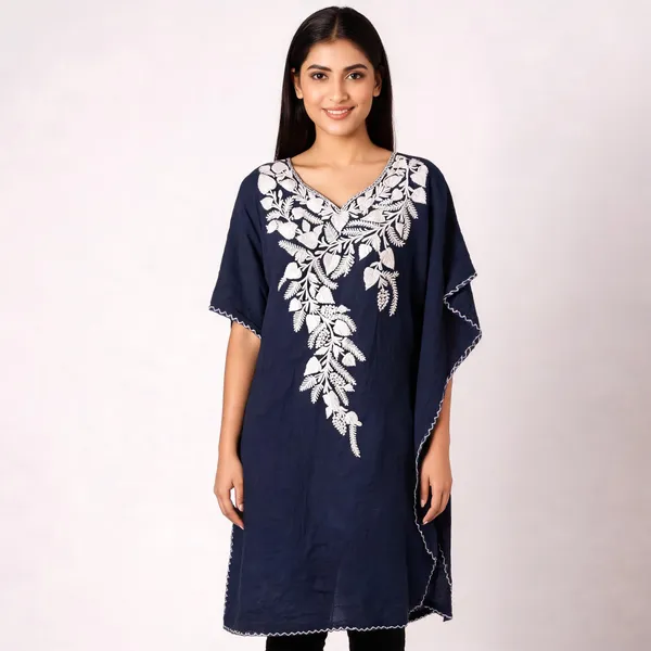 Navy_Blue_Cotton_Crush_Straight_Floral_Embroidered_Kurta_For_Women