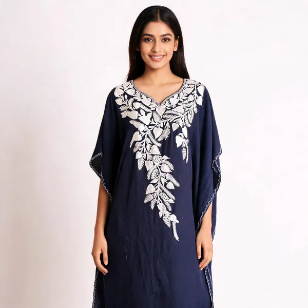Navy_Blue_Cotton_Crush_Straight_Floral_Embroidered_Kurta_For_Women
