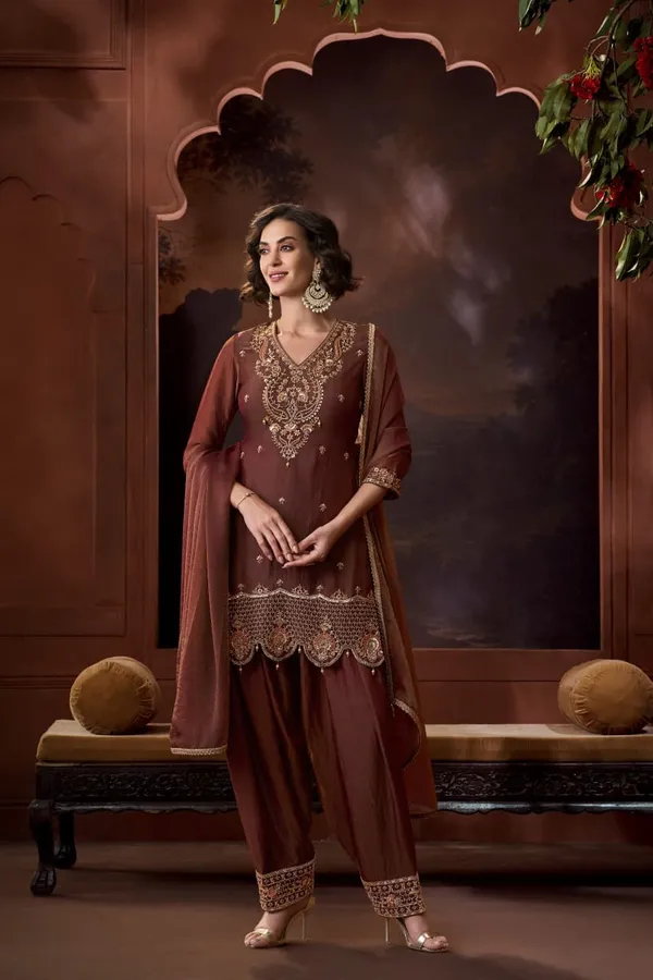 Brown_Embroidered_Straight_Suit_Set_for_Women