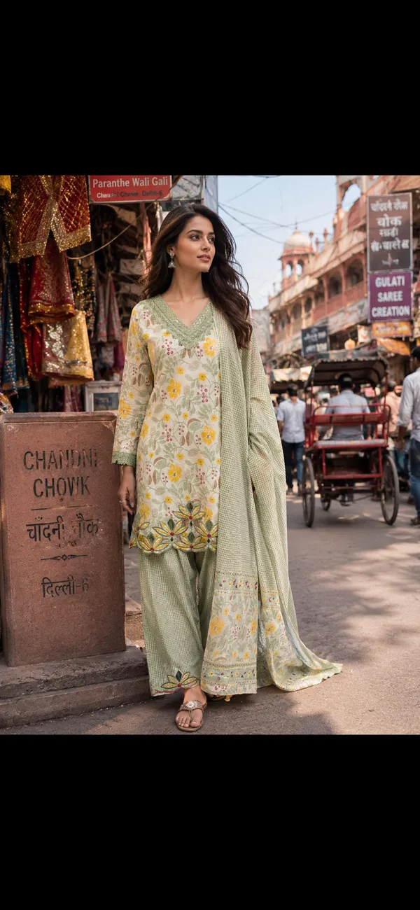 Green_Floral_Print_Straight_Kurta_Set_for_Women