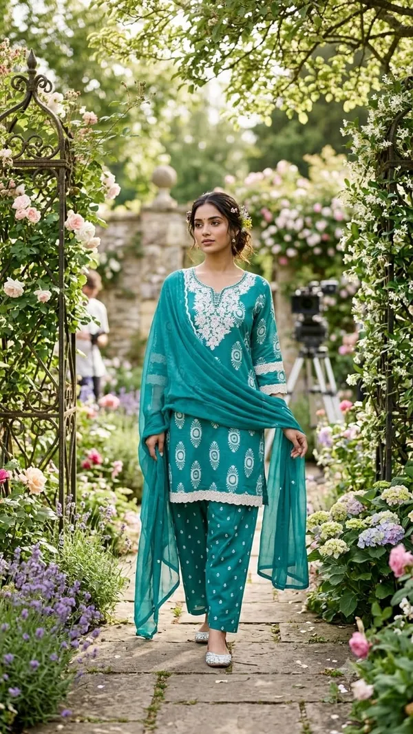 Teal_Embroidered_Straight_Kurta_Salwar_Suit_Set_For_Women