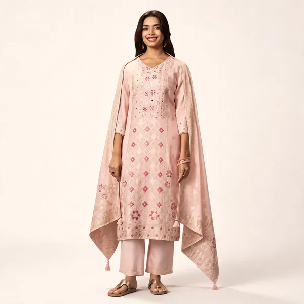 Pink_Banarasi_Embroidered_Straight_Kurta_Set_For_Women