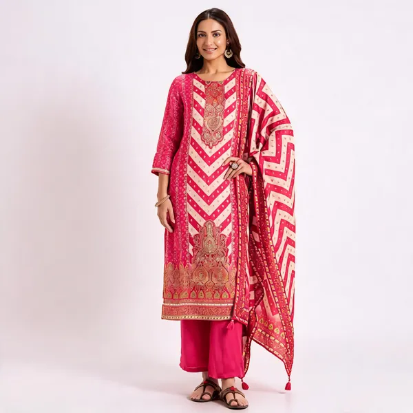 Pink_Banarsi_Straight_Kurta_Set_For_Women