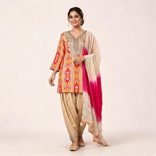 Multicolor_Pure_Muslin_Printed_Straight_Kurta_Set_For_Women