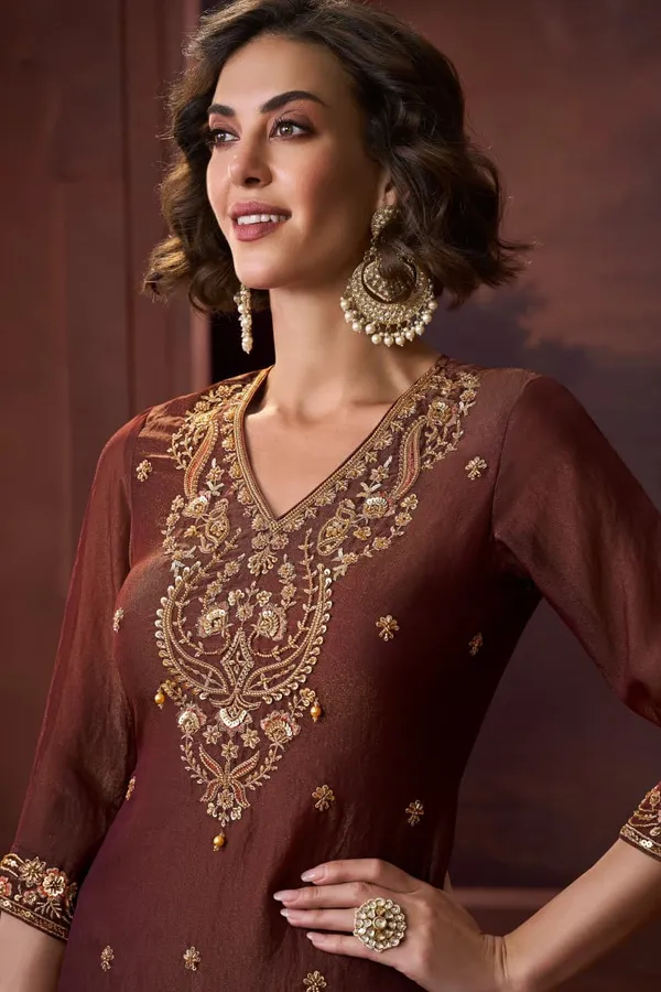 Brown_Embroidered_Straight_Suit_Set_for_Women