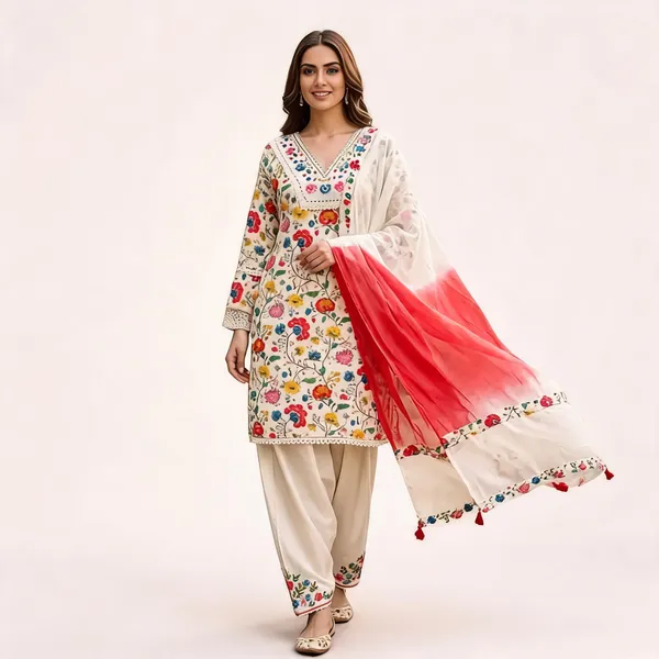 White_Cotton_Floral_Print_Straight_Salwar_Suit_Set_For_Women