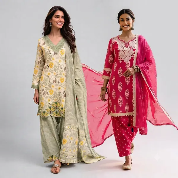 Green_And_Pink_Cotton_Embroidered_Salwar_Suit_Set_For_Women_Pack_Of_2