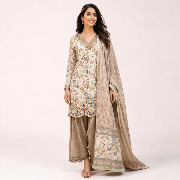Beige_Cotton_Printed_Straight_Kurta_Set_For_Women