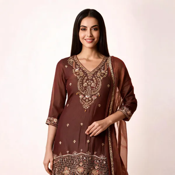 Brown_Tissue_Embroidered_Straight_Suit_Set_For_Women