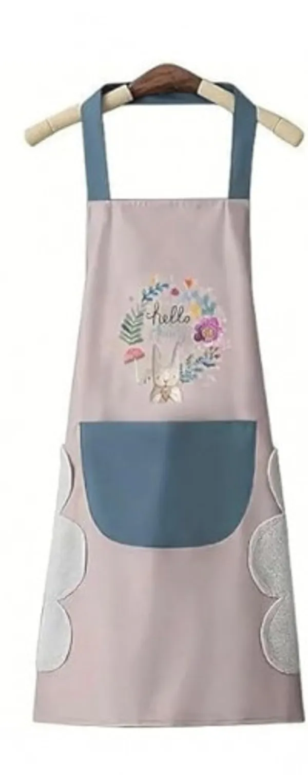Waterproof_Floral_Print_Kitchen_Apron