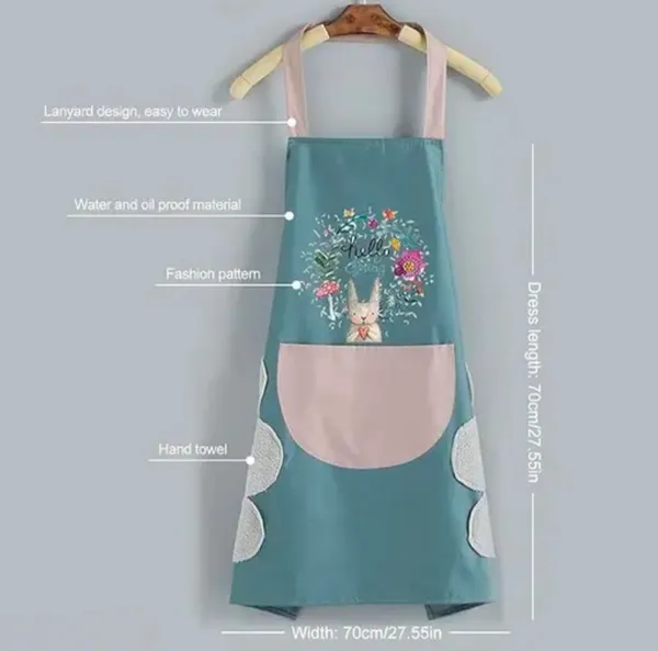 Waterproof_Floral_Print_Kitchen_Apron