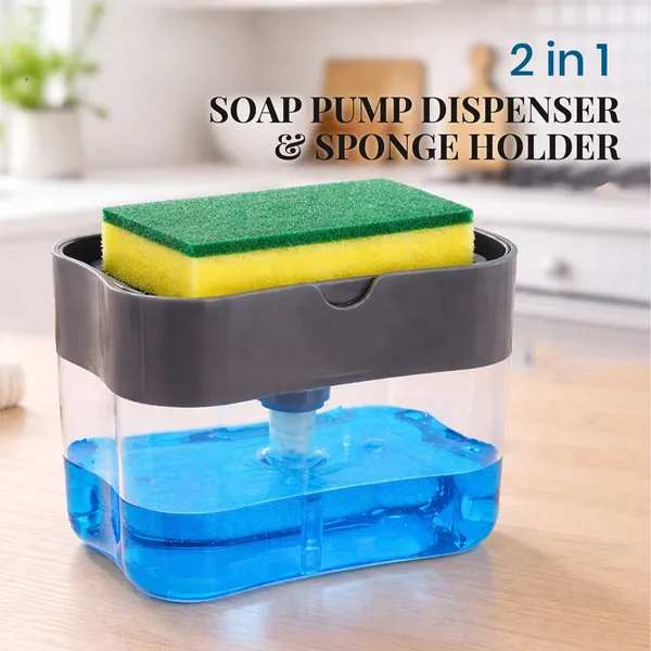 Plastic_2_In_1_Soap_Dispenser_Sponge_Holder