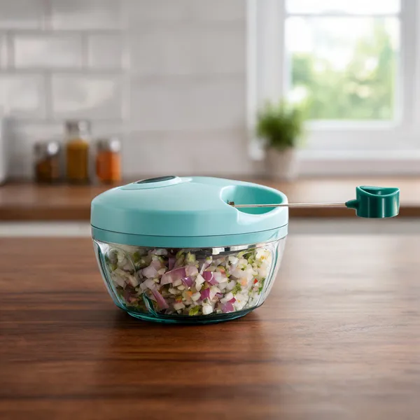 Teal_Blue_Plastic_Manual_Pull_Cord_Food_Chopper