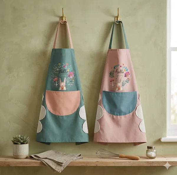 Waterproof_Floral_Print_Kitchen_Apron