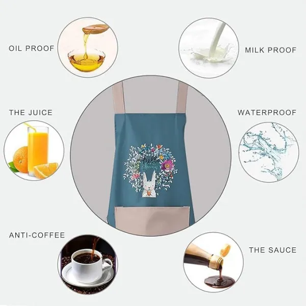 Waterproof_Floral_Print_Kitchen_Apron