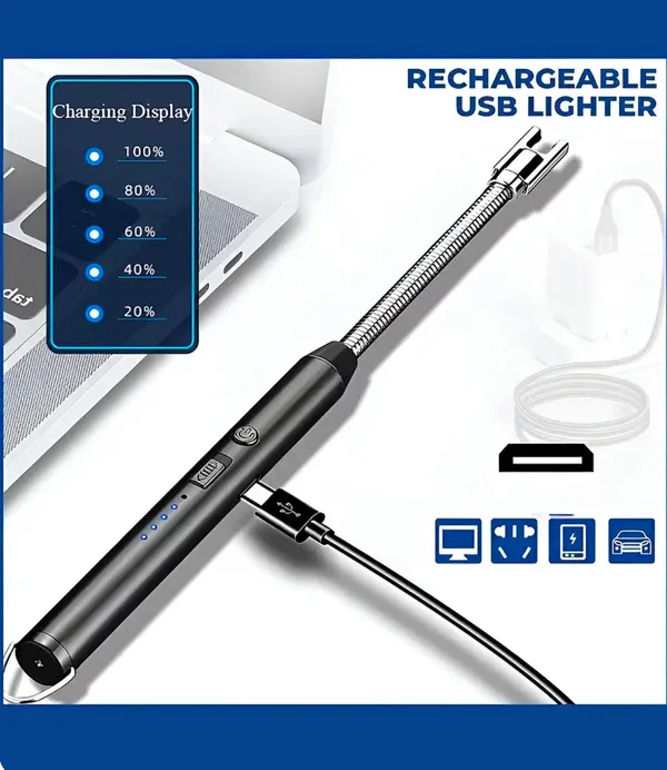 Black_Rechargeable_USB_Flexible_Neck_Electric_Lighter