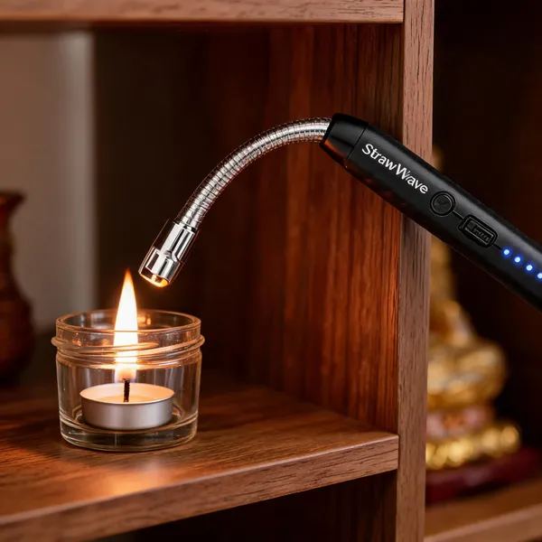 Black_Plastic_Metal_Flexible_Neck_Usb_Rechargeable_Electric_Lighter