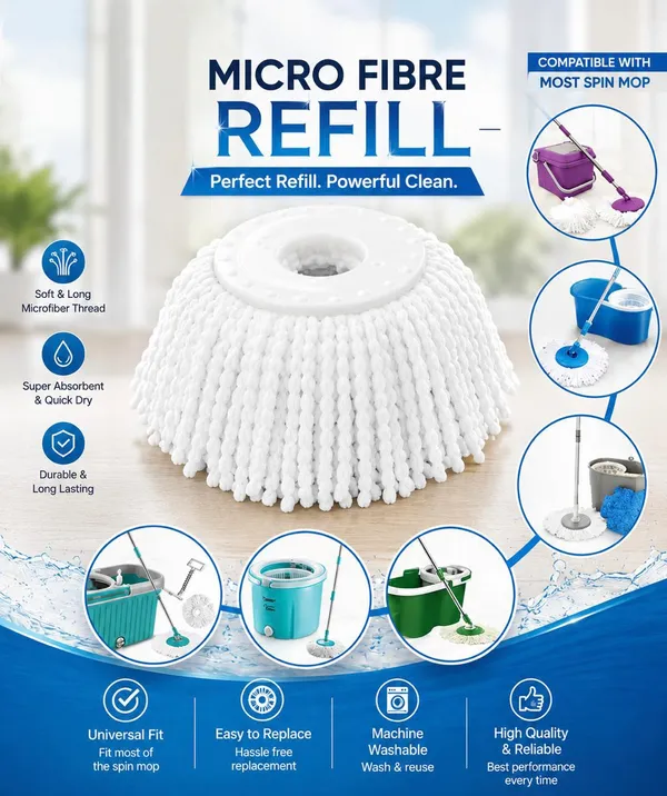 White_Microfiber_Spin_Mop_Refill