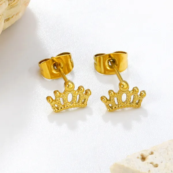 Gold_Tone_Crown_Stud_Earrings_for_Women
