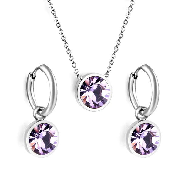 Silver_Stainless_Steel_Purple_Crystal_Necklace_And_Earrings_Set
