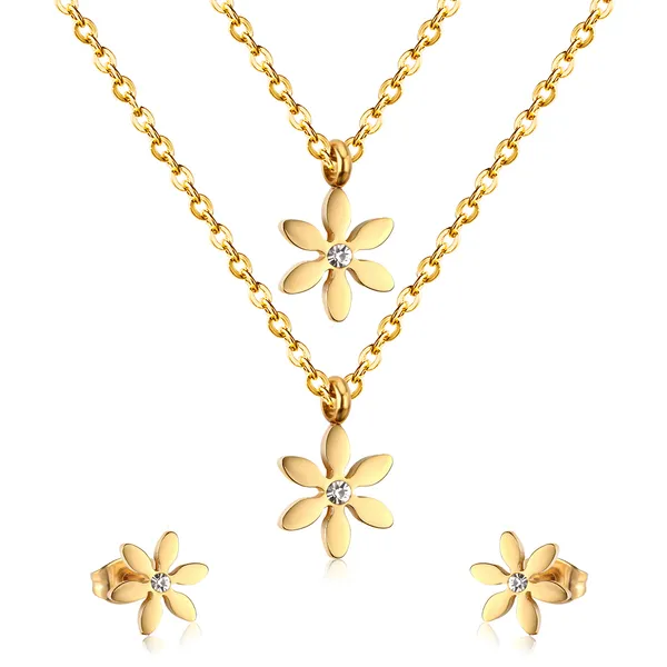 Gold_Plated_Floral_Necklace_And_Earrings_Set_for_Women