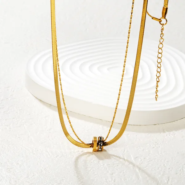 Gold_Tone_Dual_Layer_Ring_Pendant_Necklace_for_Women